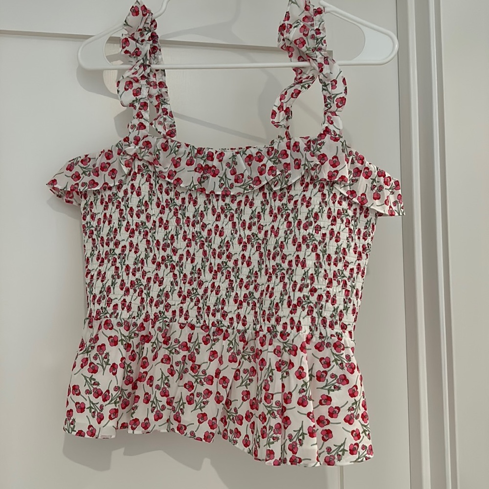 JCrew Smocked Top